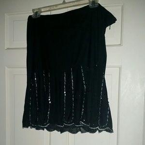 Express Black Beaded Skirt NWT Size14